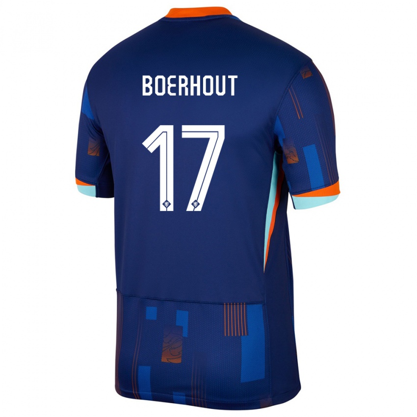 Kinder Niederlande Yoram Boerhout #17 Blau Auswärtstrikot Trikot 24-26 T-Shirt Schweiz