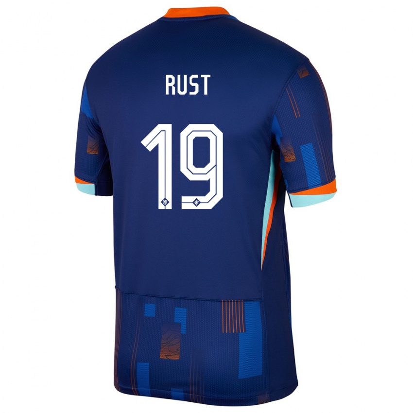 Kinder Niederlande Fabiano Rust #19 Blau Auswärtstrikot Trikot 24-26 T-Shirt Schweiz