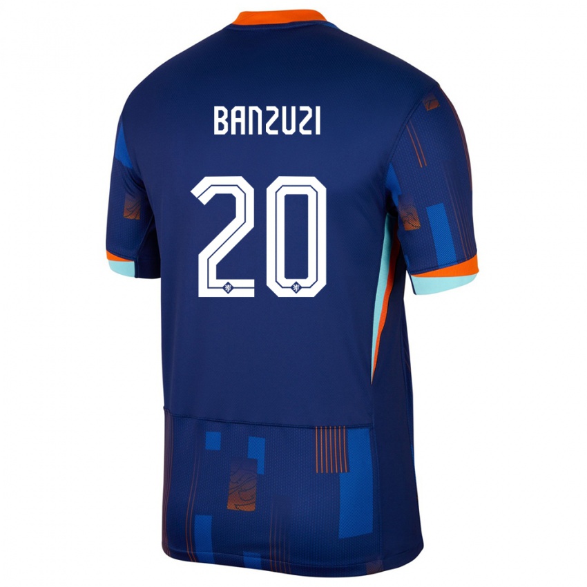 Kinder Niederlande Ezechiel Banzuzi #20 Blau Auswärtstrikot Trikot 24-26 T-Shirt Schweiz