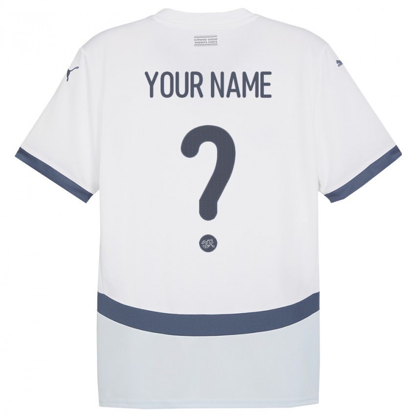 Enfant Maillot Suisse Votre Nom #0 Blanc Tenues Extérieur 24-26 T-Shirt Suisse