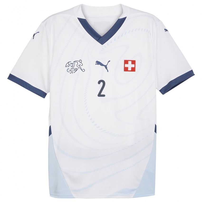 Enfant Maillot Suisse Besnik Shala #2 Blanc Tenues Extérieur 24-26 T-Shirt Suisse