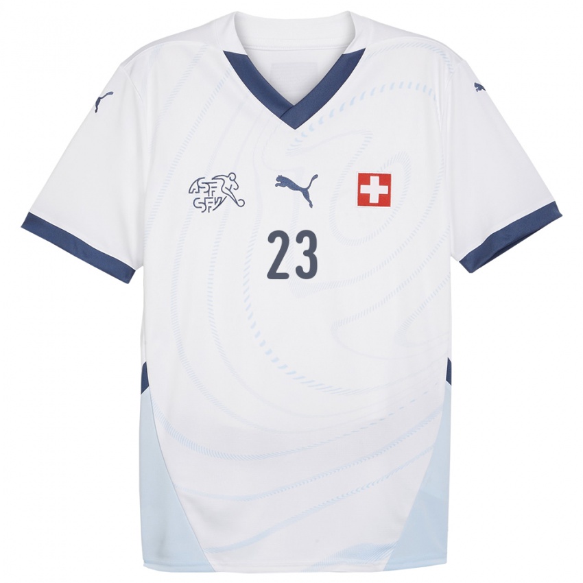 Enfant Maillot Suisse Leo Buljan #23 Blanc Tenues Extérieur 24-26 T-Shirt Suisse