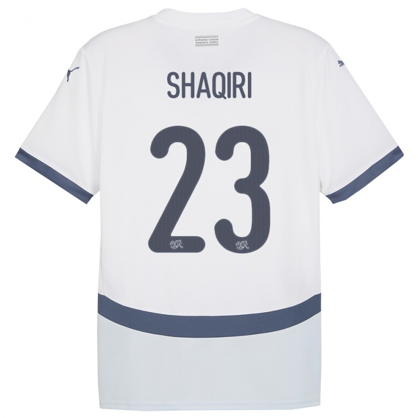 Enfant Maillot Suisse Xherdan Shaqiri #23 Blanc Tenues Extérieur 24-26 T-Shirt Suisse