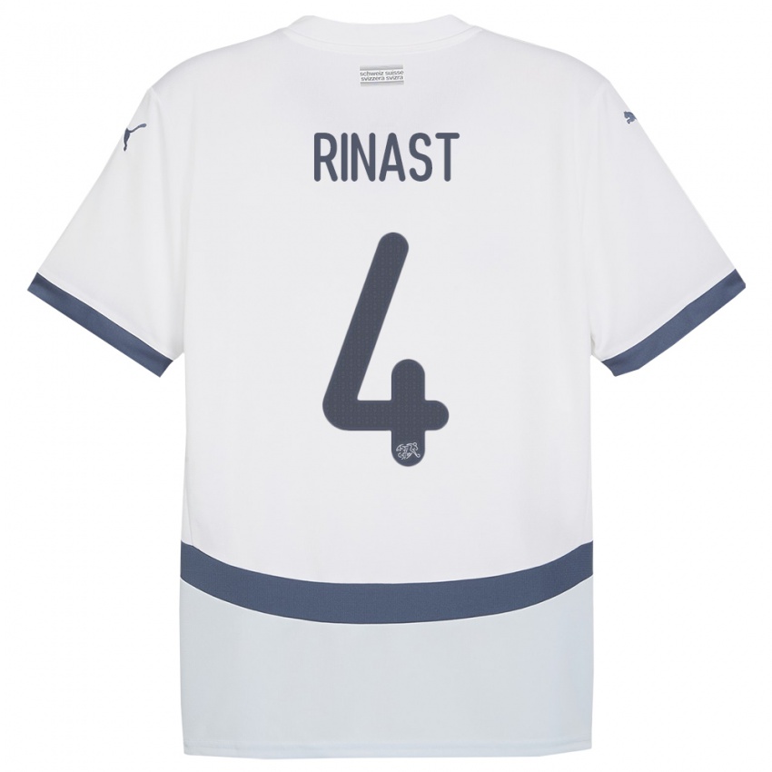 Enfant Maillot Suisse Rachel Rinast #4 Blanc Tenues Extérieur 24-26 T-Shirt Suisse