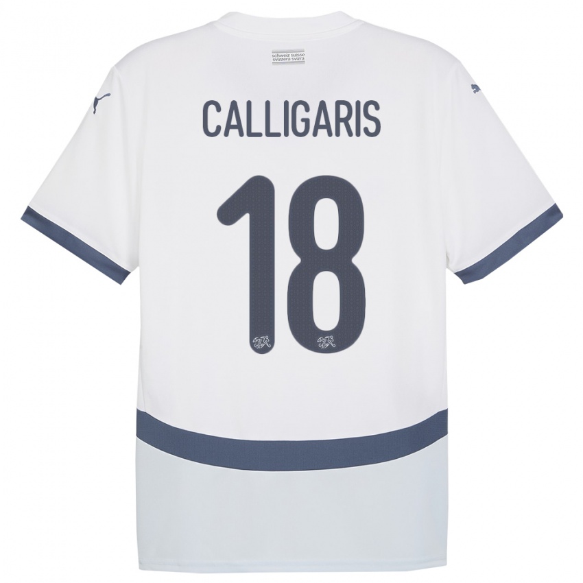 Enfant Maillot Suisse Viola Calligaris #18 Blanc Tenues Extérieur 24-26 T-Shirt Suisse