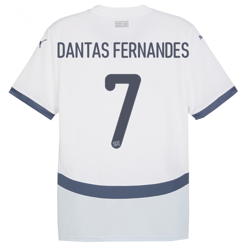 Kinder Schweiz Ronaldo Dantas Fernandes #7 Weiß Auswärtstrikot Trikot 24-26 T-Shirt Schweiz