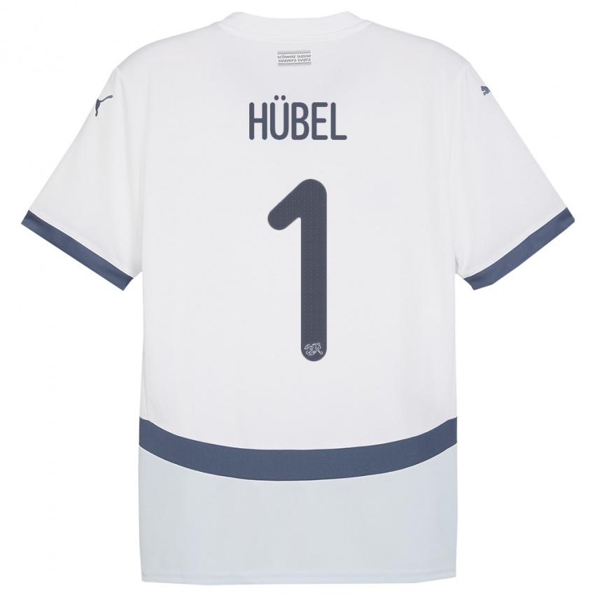 Enfant Maillot Suisse Marvin Hubel #1 Blanc Tenues Extérieur 24-26 T-Shirt Suisse