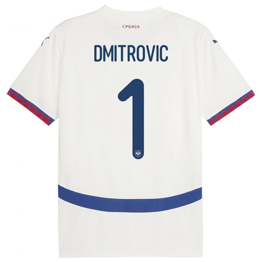 Kinder Serbien Marko Dmitrovic #1 Weiß Auswärtstrikot Trikot 24-26 T-Shirt Schweiz