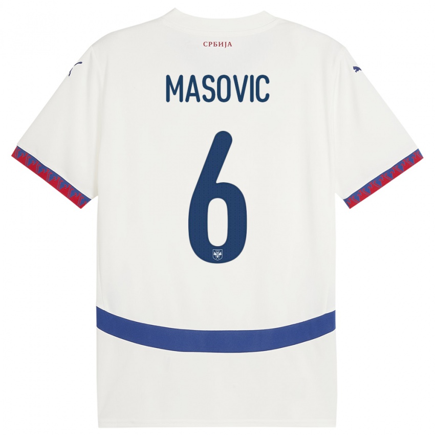 Kinder Serbien Erhan Masovic #6 Weiß Auswärtstrikot Trikot 24-26 T-Shirt Schweiz