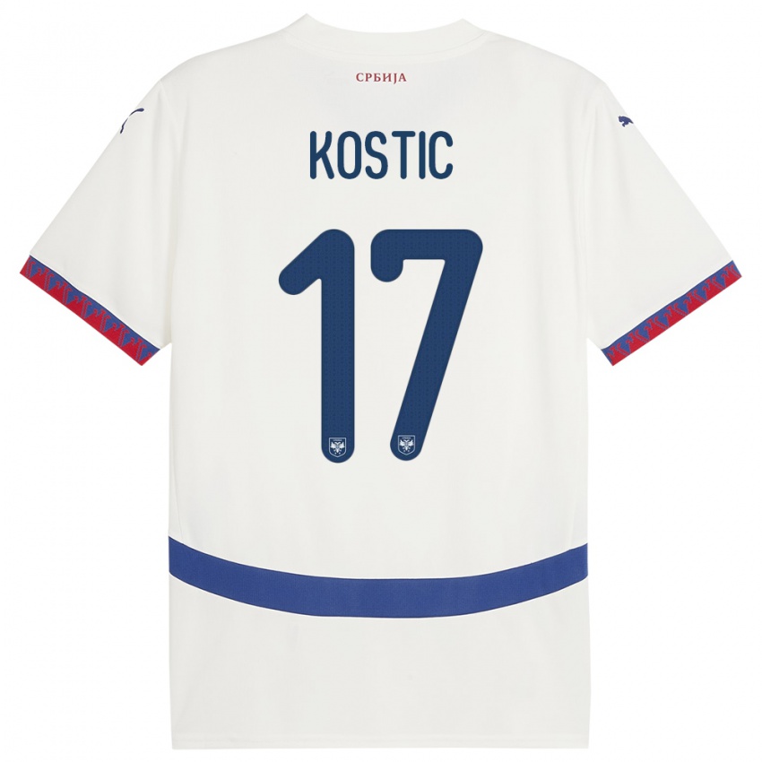 Kinder Serbien Filip Kostic #17 Weiß Auswärtstrikot Trikot 24-26 T-Shirt Schweiz