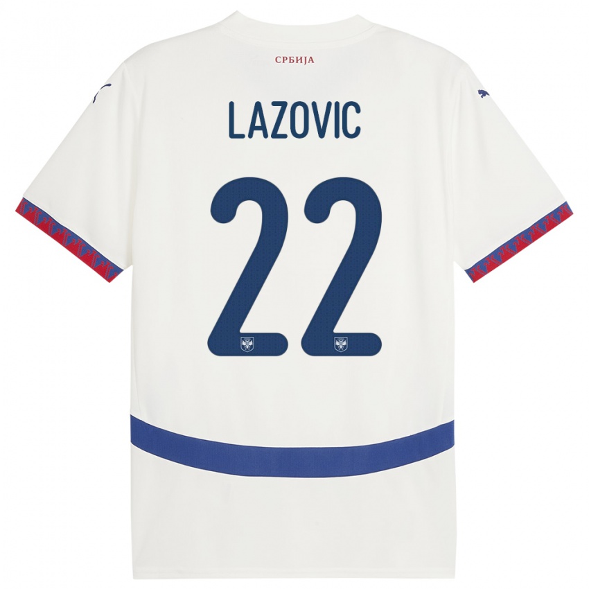 Enfant Maillot Serbie Darko Lazovic #22 Blanc Tenues Extérieur 24-26 T-Shirt Suisse