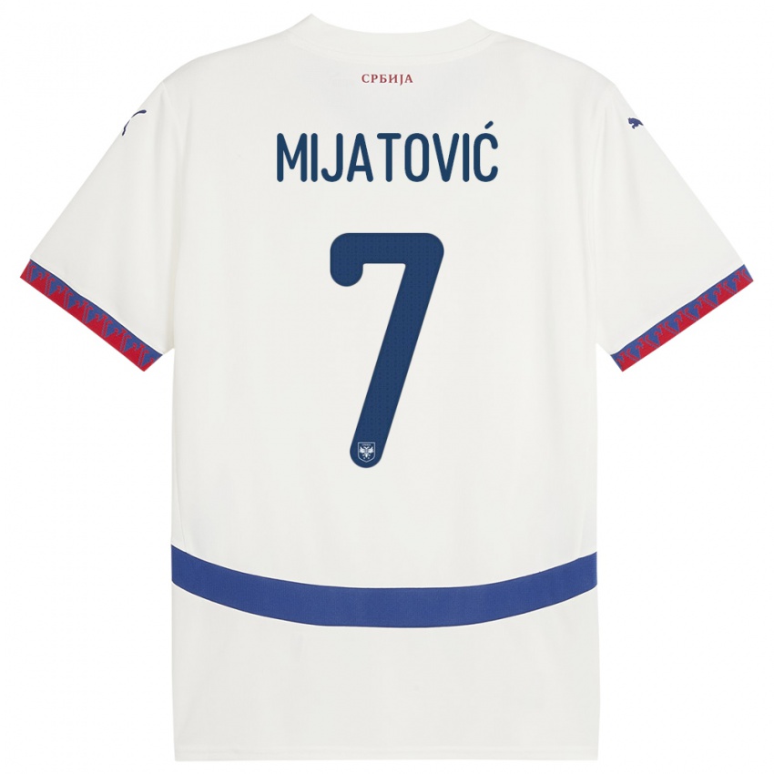 Kinder Serbien Milica Mijatovic #7 Weiß Auswärtstrikot Trikot 24-26 T-Shirt Schweiz