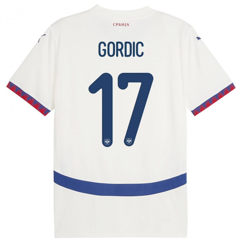 Kinder Serbien Djordje Gordic #17 Weiß Auswärtstrikot Trikot 24-26 T-Shirt Schweiz