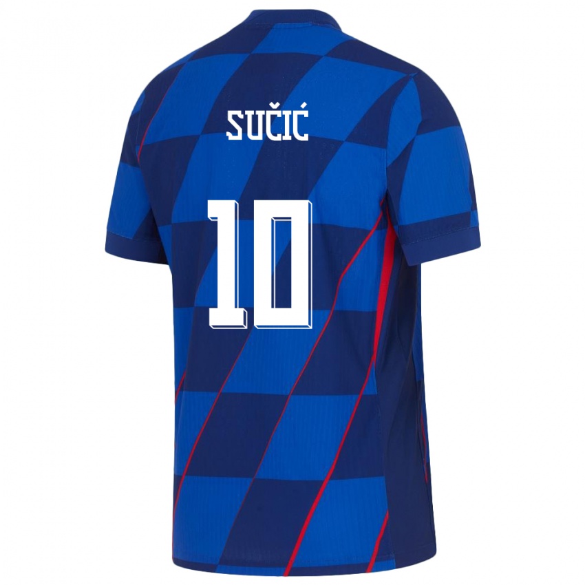 Kinder Kroatien Luka Sucic #10 Blau Auswärtstrikot Trikot 24-26 T-Shirt Schweiz