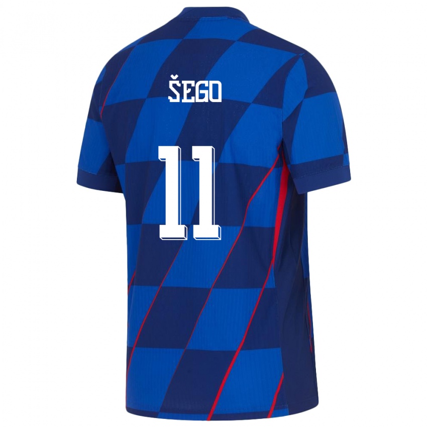 Kinder Kroatien Michele Sego #11 Blau Auswärtstrikot Trikot 24-26 T-Shirt Schweiz