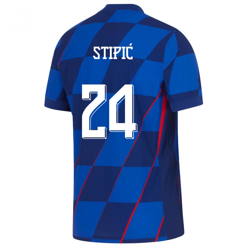Enfant Maillot Croatie Mihael Stipic #24 Bleu Tenues Extérieur 24-26 T-Shirt Suisse