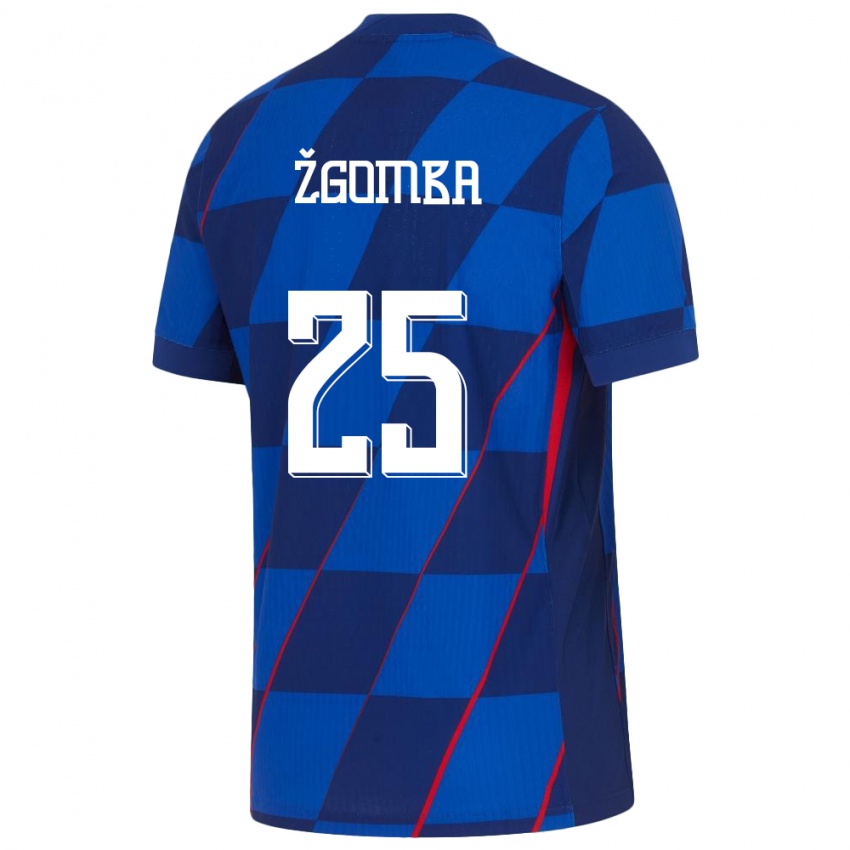 Kinder Kroatien Marin Zgomba #25 Blau Auswärtstrikot Trikot 24-26 T-Shirt Schweiz
