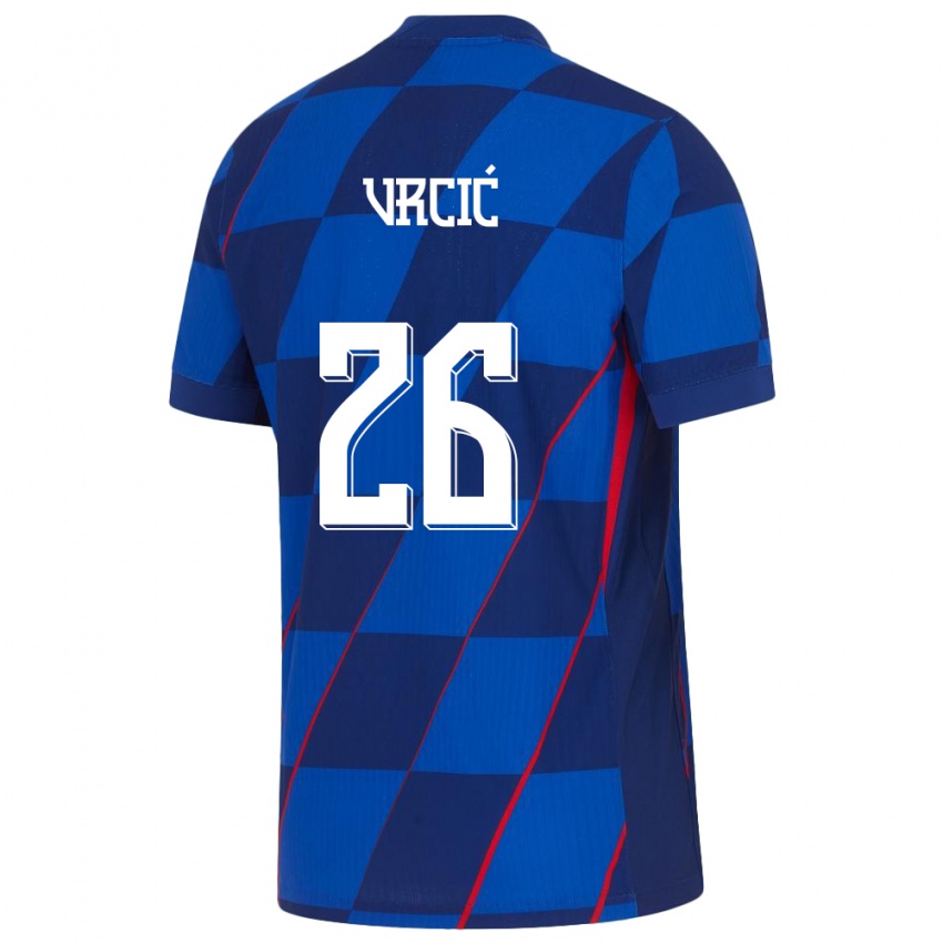Kinder Kroatien Jere Vrcic #26 Blau Auswärtstrikot Trikot 24-26 T-Shirt Schweiz
