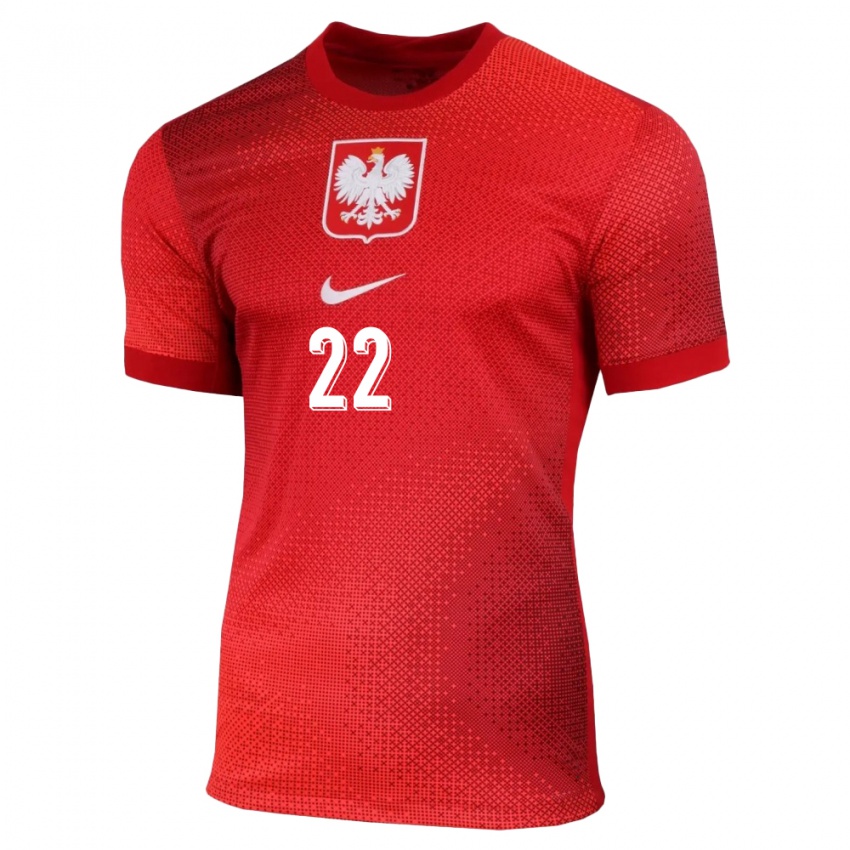 Enfant Maillot Pologne Bartlomiej Dragowski #22 Rouge Tenues Extérieur 24-26 T-Shirt Suisse