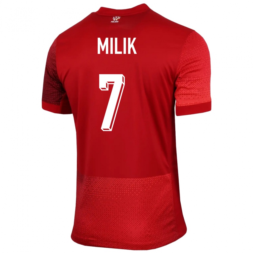 Enfant Maillot Pologne Arkadiusz Milik #7 Rouge Tenues Extérieur 24-26 T-Shirt Suisse