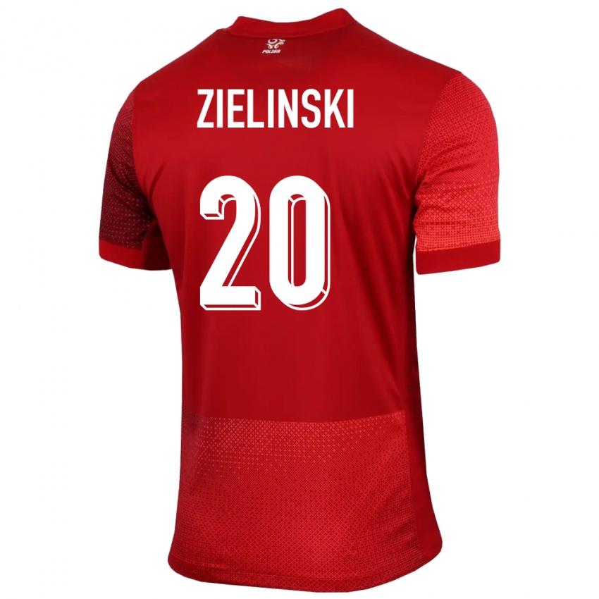 Kinder Polen Piotr Zielinski #20 Rot Auswärtstrikot Trikot 24-26 T-Shirt Schweiz