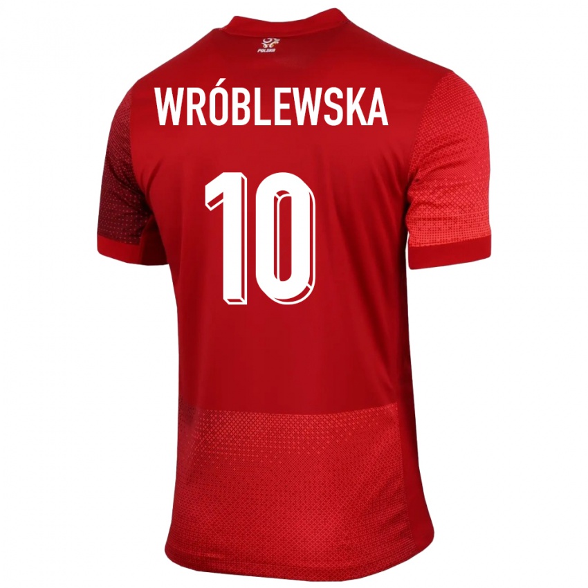 Enfant Maillot Pologne Joanna Wroblewska #10 Rouge Tenues Extérieur 24-26 T-Shirt Suisse