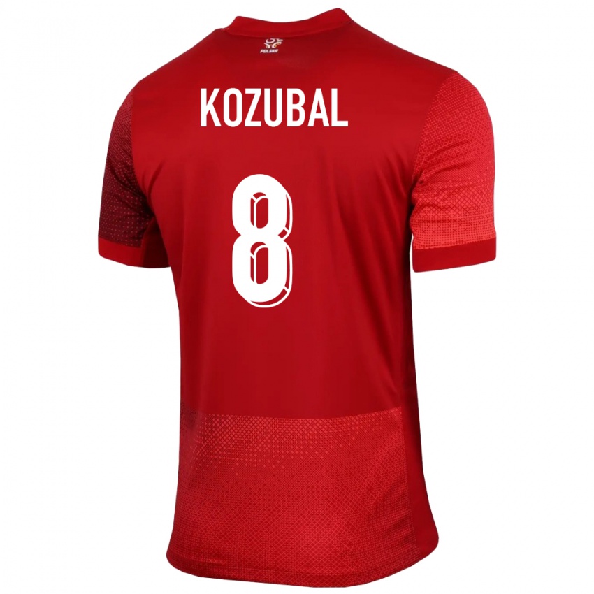 Enfant Maillot Pologne Antoni Kozubal #8 Rouge Tenues Extérieur 24-26 T-Shirt Suisse