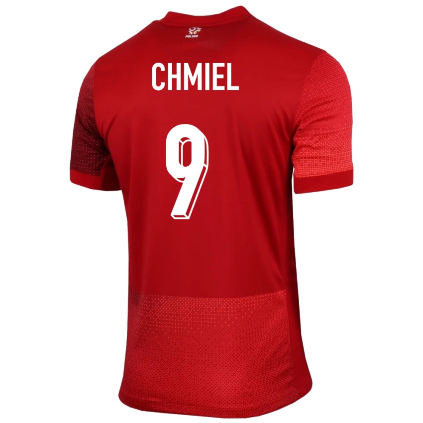 Enfant Maillot Pologne George Chmiel #9 Rouge Tenues Extérieur 24-26 T-Shirt Suisse