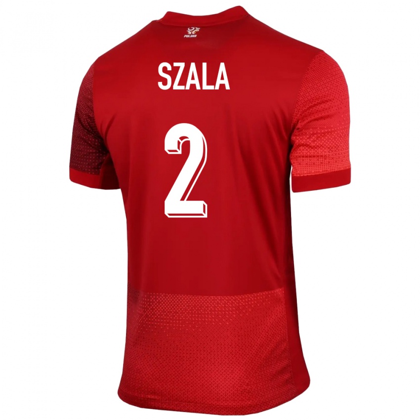 Enfant Maillot Pologne Dominik Szala #2 Rouge Tenues Extérieur 24-26 T-Shirt Suisse