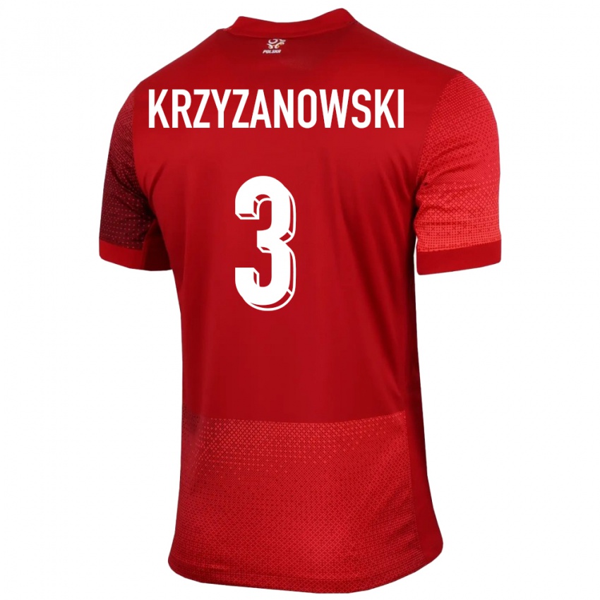 Kinder Polen Jakub Krzyzanowski #3 Rot Auswärtstrikot Trikot 24-26 T-Shirt Schweiz