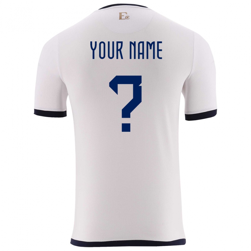 Enfant Maillot Équateur Votre Nom #0 Blanc Tenues Extérieur 24-26 T-Shirt Suisse