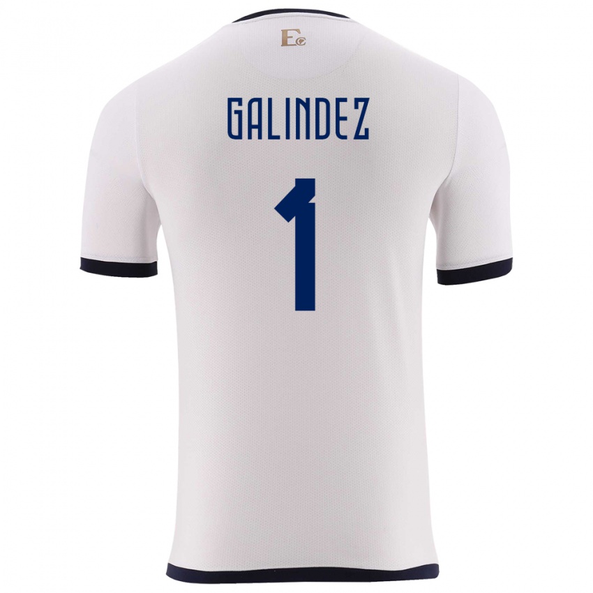 Enfant Maillot Équateur Hernan Galindez #1 Blanc Tenues Extérieur 24-26 T-Shirt Suisse