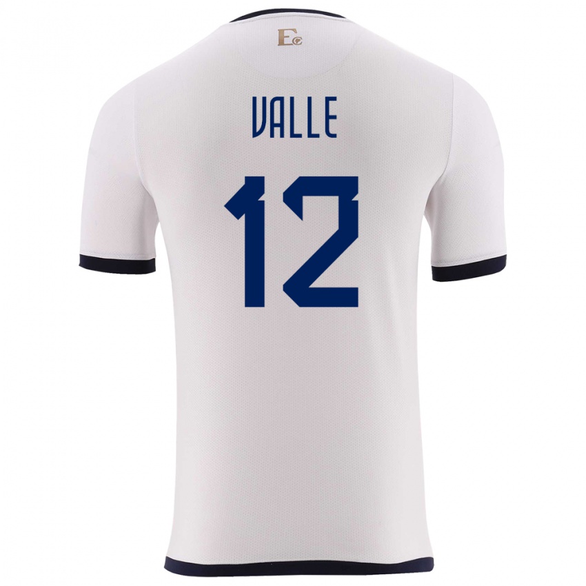 Enfant Maillot Équateur Gonzalo Valle #12 Blanc Tenues Extérieur 24-26 T-Shirt Suisse
