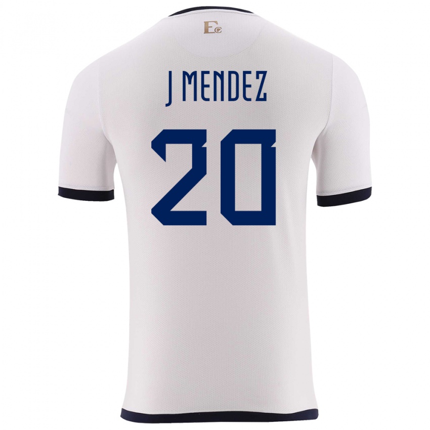 Enfant Maillot Équateur Jhegson Mendez #20 Blanc Tenues Extérieur 24-26 T-Shirt Suisse