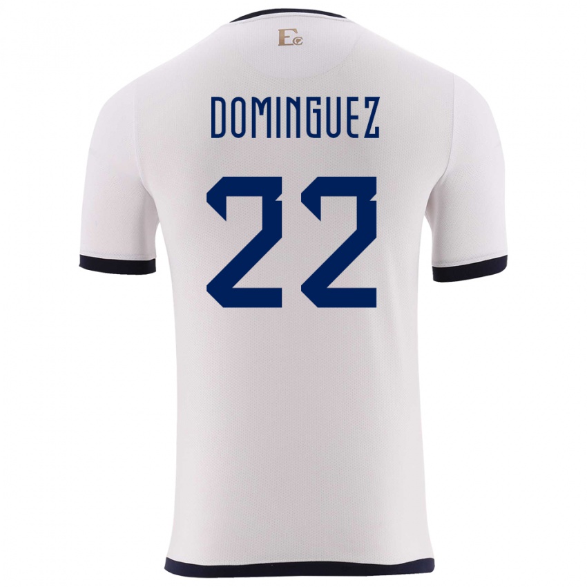 Enfant Maillot Équateur Alexander Dominguez #22 Blanc Tenues Extérieur 24-26 T-Shirt Suisse