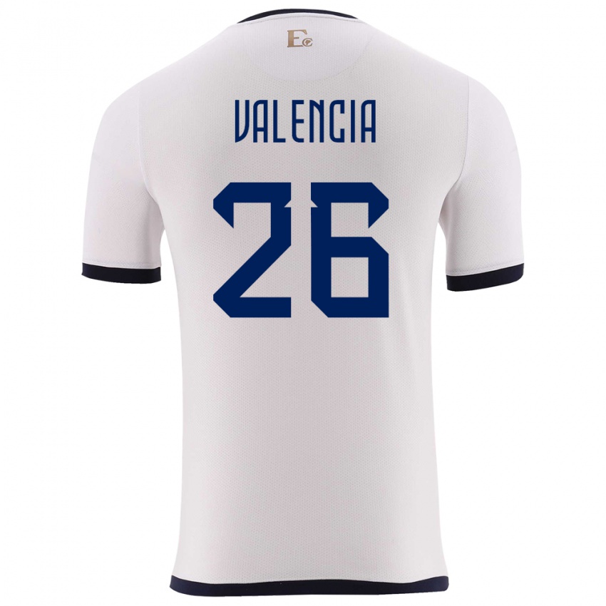 Enfant Maillot Équateur Anthony Valencia #26 Blanc Tenues Extérieur 24-26 T-Shirt Suisse