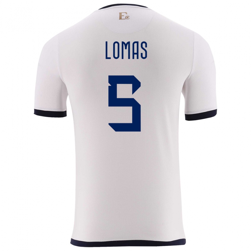 Enfant Maillot Équateur Ariana Lomas #5 Blanc Tenues Extérieur 24-26 T-Shirt Suisse