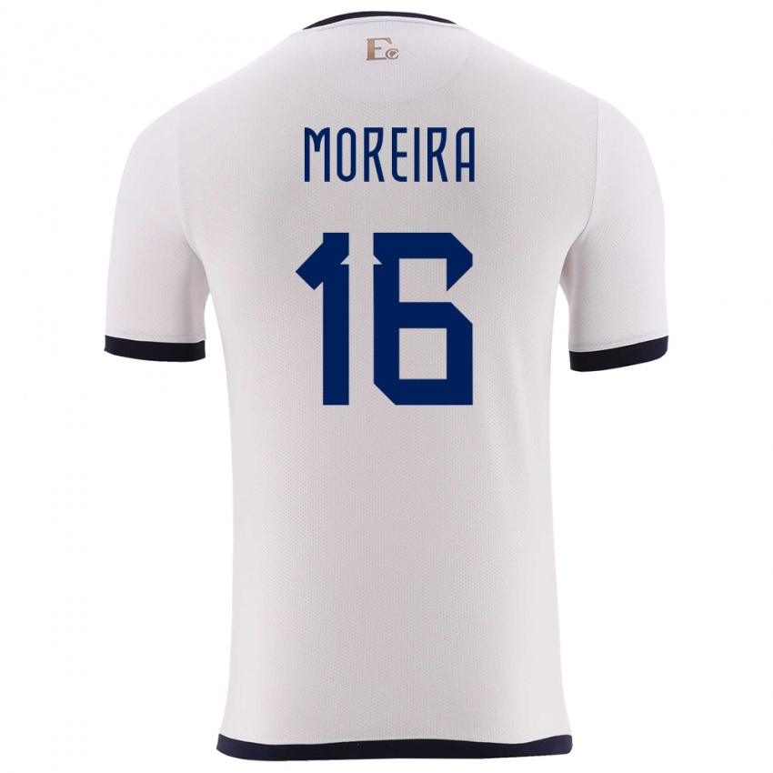 Enfant Maillot Équateur Ligia Moreira #16 Blanc Tenues Extérieur 24-26 T-Shirt Suisse