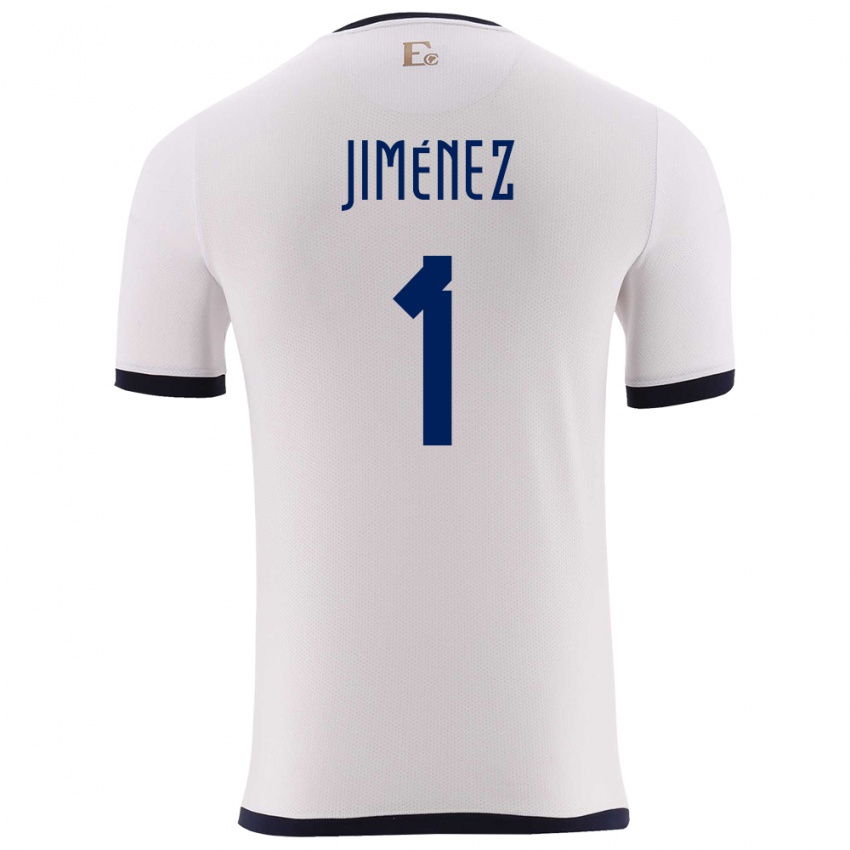 Enfant Maillot Équateur Tony Jimenez #1 Blanc Tenues Extérieur 24-26 T-Shirt Suisse