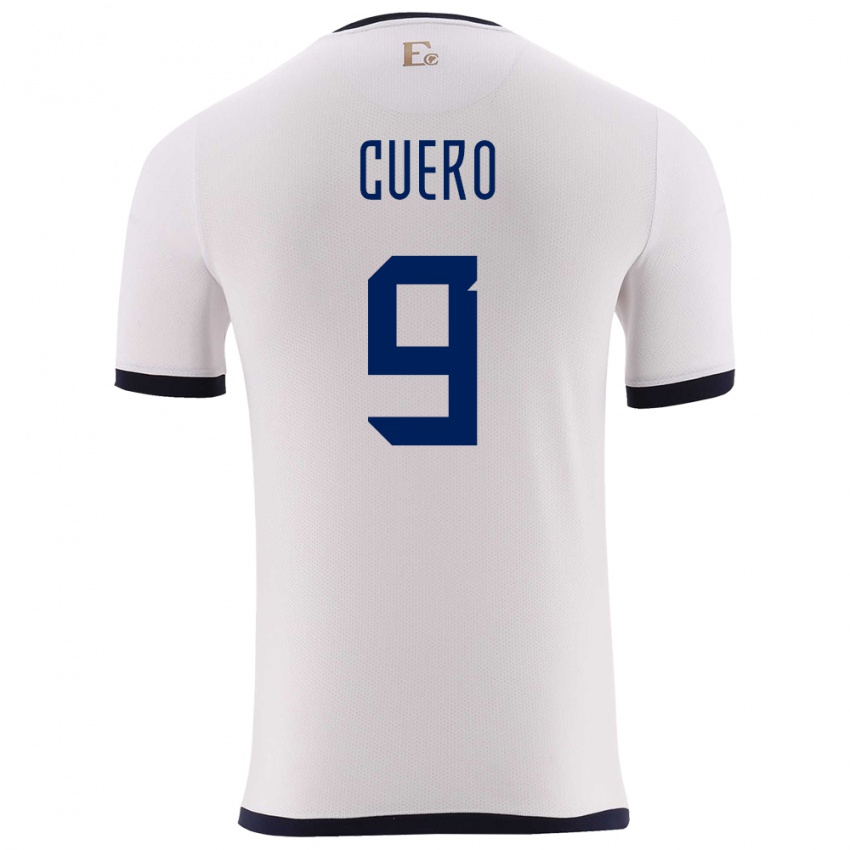 Enfant Maillot Équateur Justin Cuero #9 Blanc Tenues Extérieur 24-26 T-Shirt Suisse