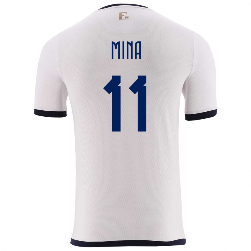 Enfant Maillot Équateur Ariel Mina #11 Blanc Tenues Extérieur 24-26 T-Shirt Suisse