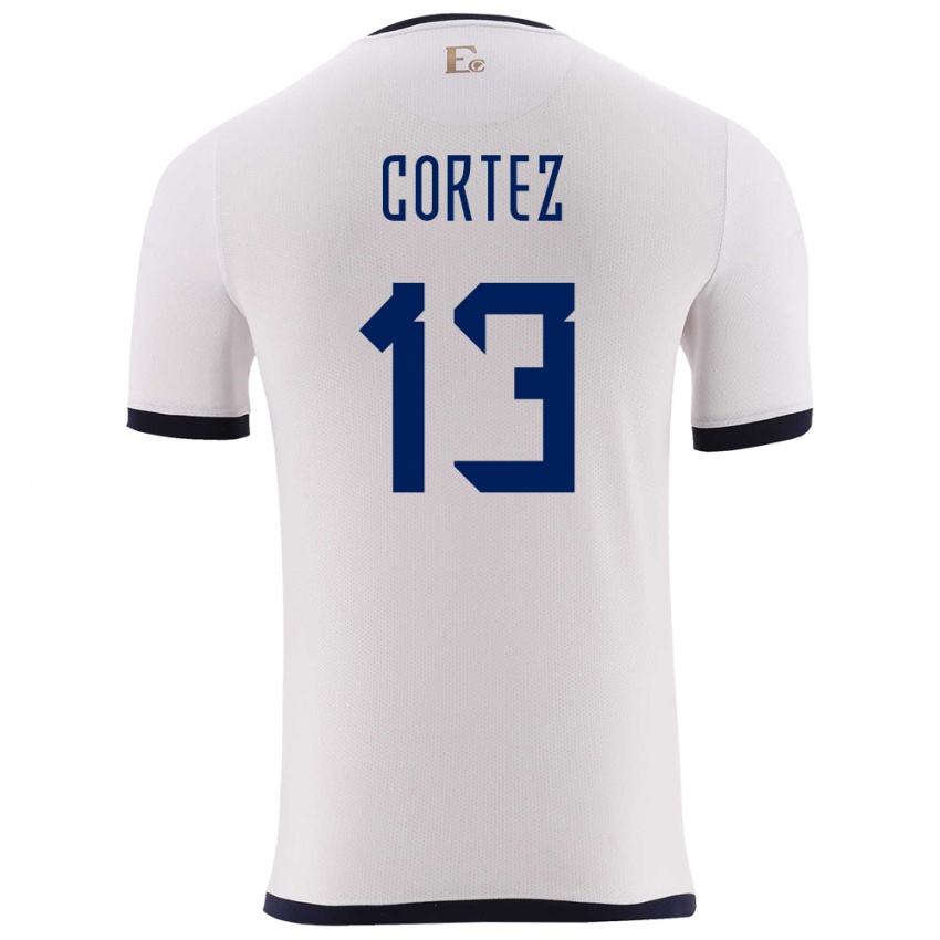 Enfant Maillot Équateur Steven Cortez #13 Blanc Tenues Extérieur 24-26 T-Shirt Suisse