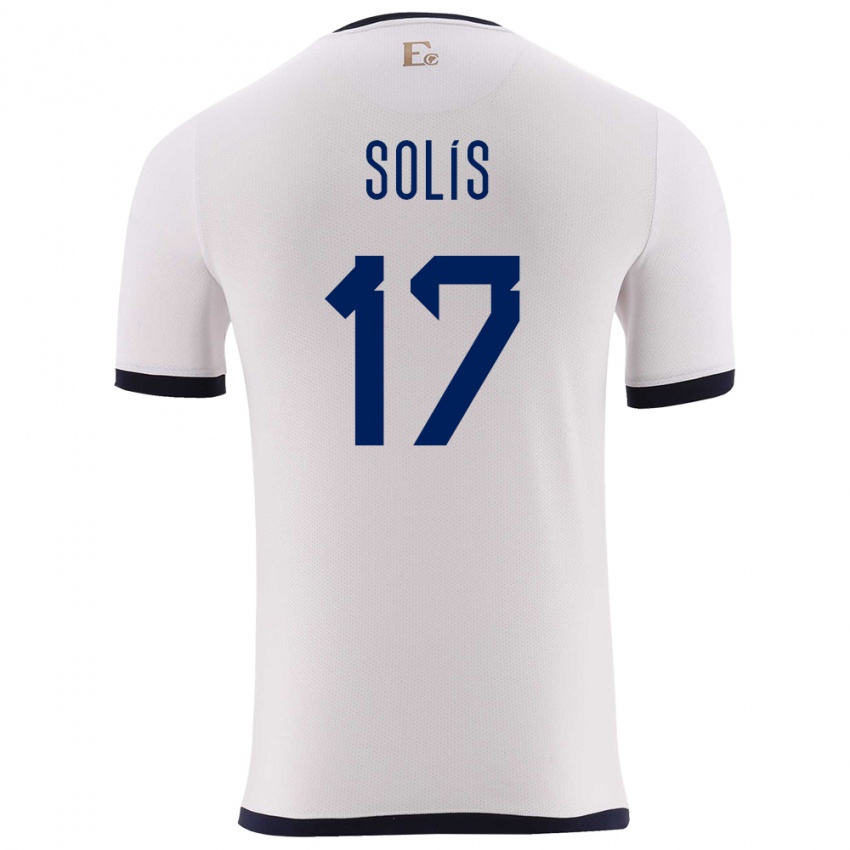 Enfant Maillot Équateur Mathias Solis #17 Blanc Tenues Extérieur 24-26 T-Shirt Suisse