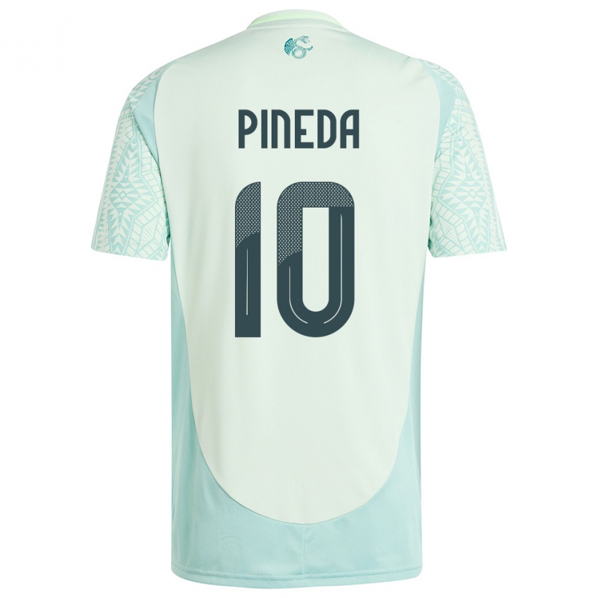 Kinder Mexiko Orbelin Pineda #10 Leinengrün Auswärtstrikot Trikot 24-26 T-Shirt Schweiz
