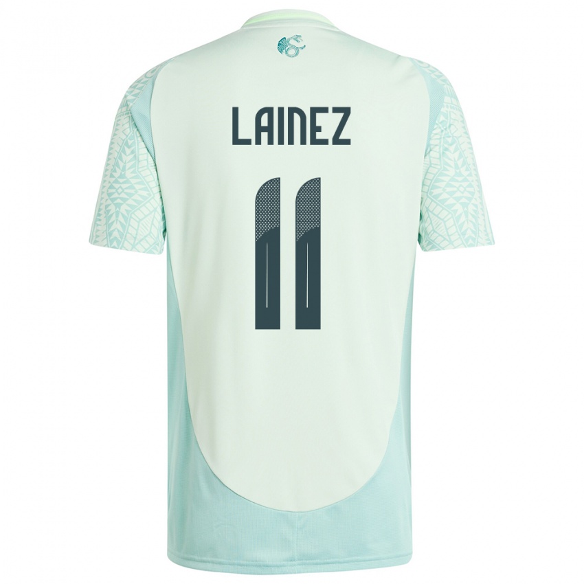 Kinder Mexiko Diego Lainez #11 Leinengrün Auswärtstrikot Trikot 24-26 T-Shirt Schweiz