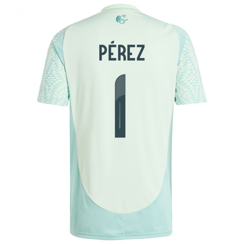 Enfant Maillot Mexique Emiliano Perez #1 Lin Vert Tenues Extérieur 24-26 T-Shirt Suisse