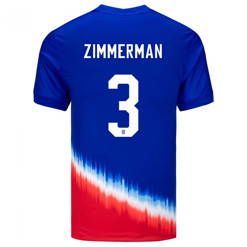 Kinder Vereinigte Staaten Walker Zimmerman #3 Blau Auswärtstrikot Trikot 24-26 T-Shirt Schweiz