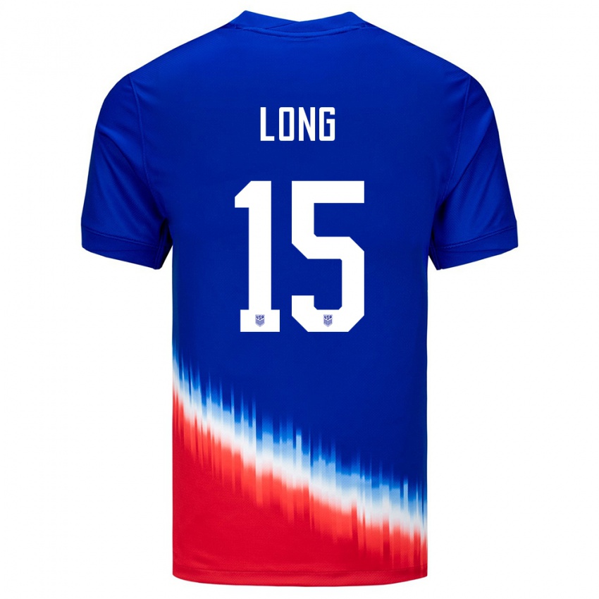 Kinder Vereinigte Staaten Aaron Long #15 Blau Auswärtstrikot Trikot 24-26 T-Shirt Schweiz
