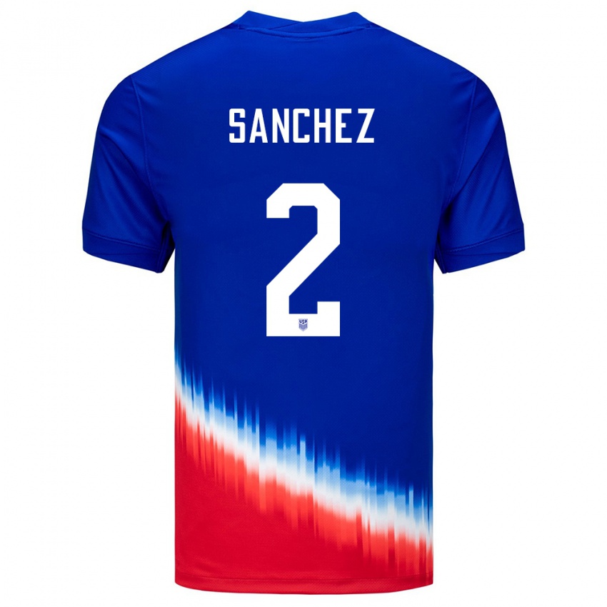 Kinder Vereinigte Staaten Ashley Sanchez #2 Blau Auswärtstrikot Trikot 24-26 T-Shirt Schweiz
