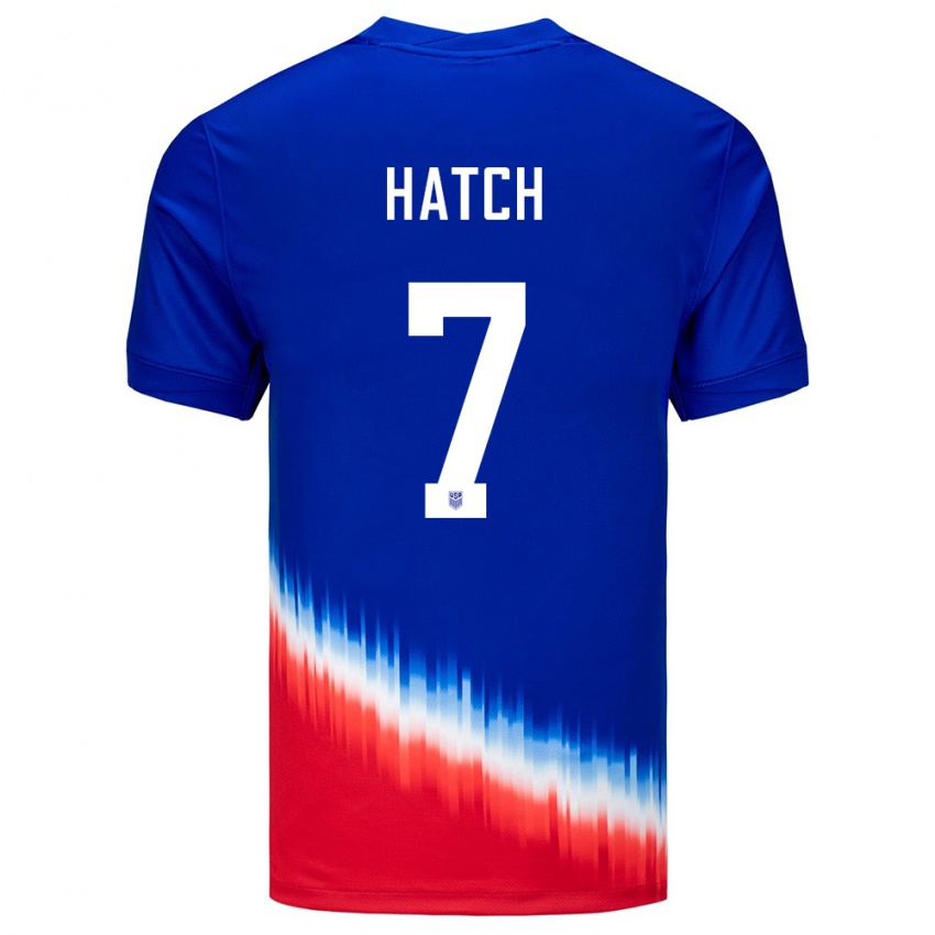 Enfant Maillot États-Unis Ashley Hatch #7 Bleu Tenues Extérieur 24-26 T-Shirt Suisse